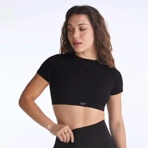 SET ACTIVE SCULPTFLEX® Baby Crop Bra, Black (Onyx), Size Medium